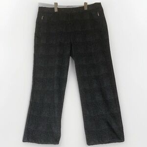 MODE DE VIE Ankle Pants Women’s 14 Gray Plaid Wide Leg Stretch Casual Preppy